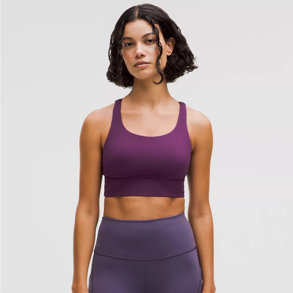 NWT Lululemon Energy Bra Longline, Size 4, Dramatic Magenta, Sports Bra